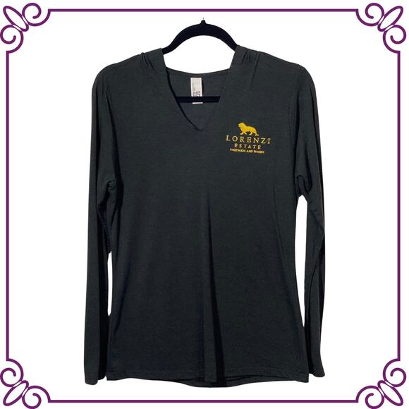Lorenzi Estate Vineyards and Winery Long Sleeve Lightweight Hoodie Gray SMALL - Picture 1 of 8